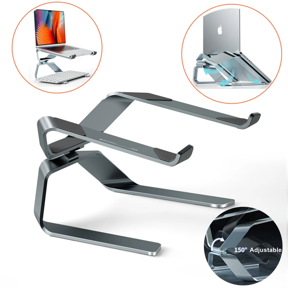 Laptop Stand Adjustable Aluminum Alloy Notebook Tablet Stand up to 17.3 Inch Laptop Portable Fold Holder Cooling Bracket Support