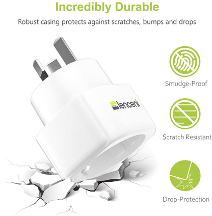 2 Pack Europe to AU Plug Adapter, LENCENT European to AU Adapter, Australia Outl