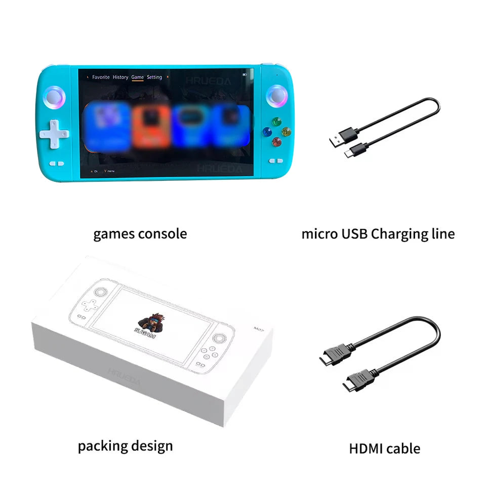 M27 Game Console Portable Pocket Retro Handheld Video Game Console 1024*600 Display 7.0 Inch Screen Gaming ﻿Support LINUX Emelec