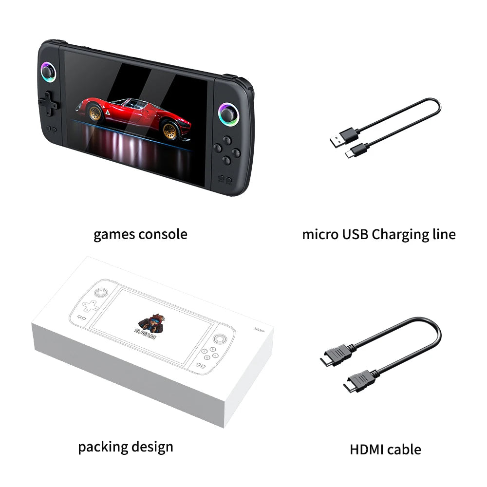 M27 Game Console Portable Pocket Retro Handheld Video Game Console 1024*600 Display 7.0 Inch Screen Gaming ﻿Support LINUX Emelec