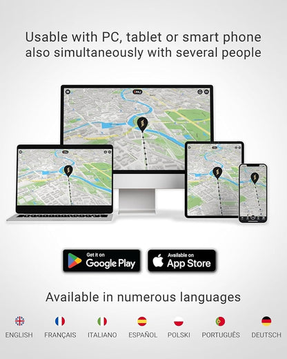USB Finder 4G - Mini GPS Tracker for Cars - 12V Cigarette Lighter Connection, Built-In SOS Button, Real-Time Tracking in Australia & Worldwide, Route History, Alarms & Geo-Fence via App