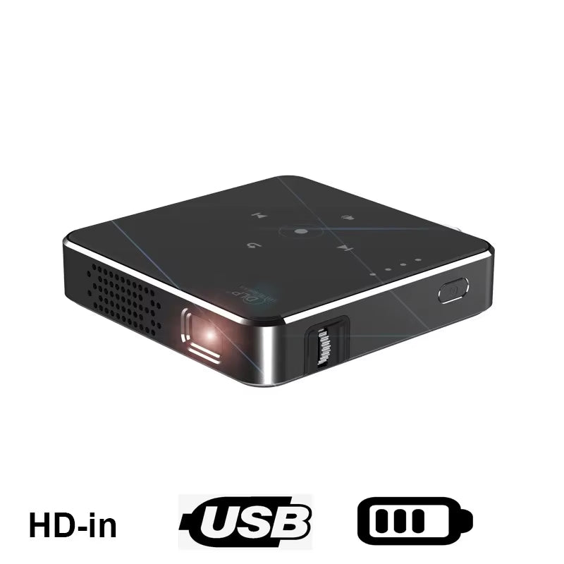 New Mini Dlp HD Projector Support 1080P Build in Battery Capacity Wired Phone Mirroring Proyector Home Theater Beamer