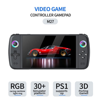 M27 Game Console Portable Pocket Retro Handheld Video Game Console 1024*600 Display 7.0 Inch Screen Gaming ﻿Support LINUX Emelec